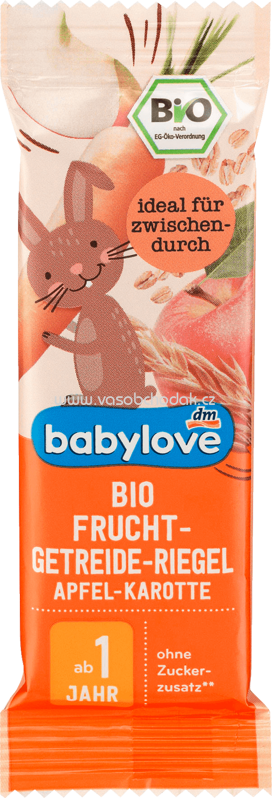 Babylove Bio Getreideriegel Apfel-Karotte, ab 1 Jahr, 25g