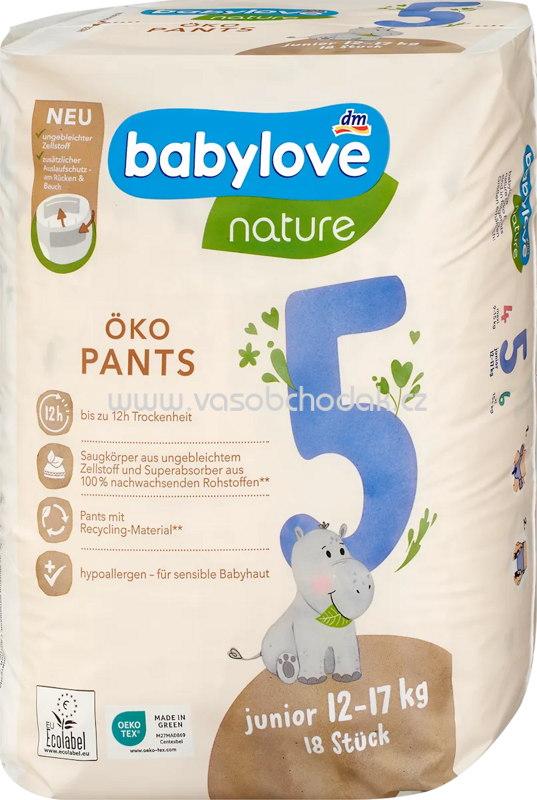 Babylove nature Baby Pants Gr.5 Junior, 12-17 kg, 18 St