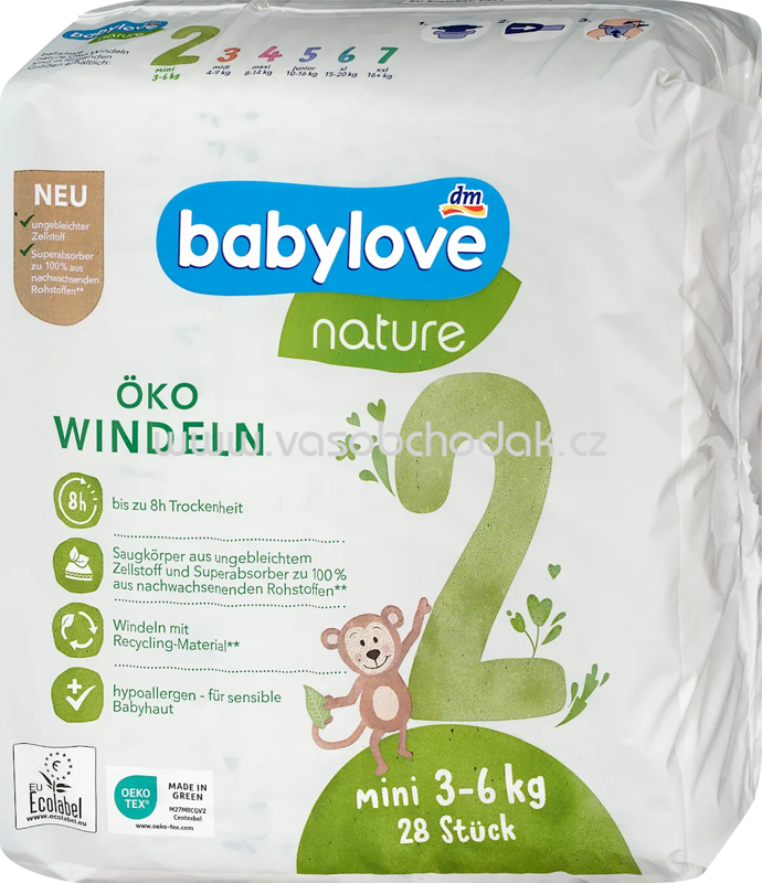 Babylove nature Windeln Gr. 2 mini, 3-6 kg, 28 St Babylove nature Windeln Gr. 2 mini, 3-6 kg, 28 St