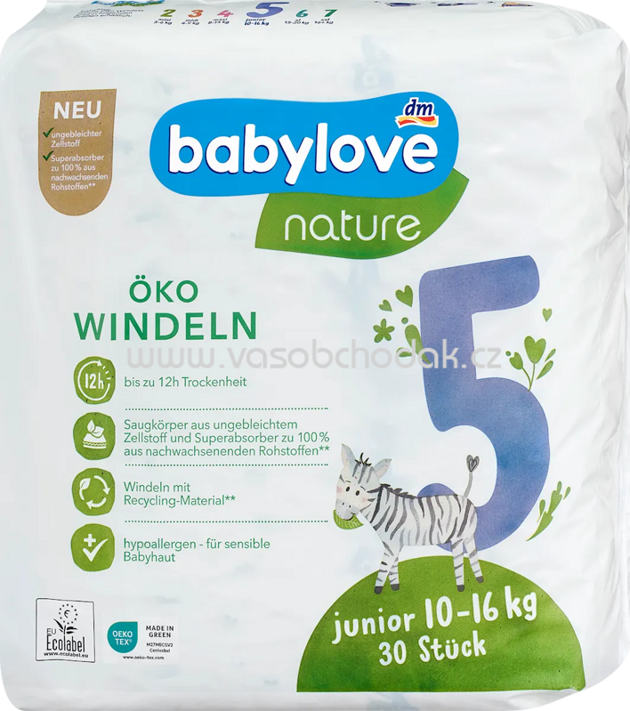 Babylove nature Windeln Gr. 5 Junior, 10-16 kg
