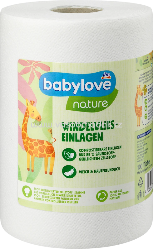 Babylove nature Windelvlies-Einlagen, 100 St Babylove nature Windelvlies-Einlagen, 100 St
