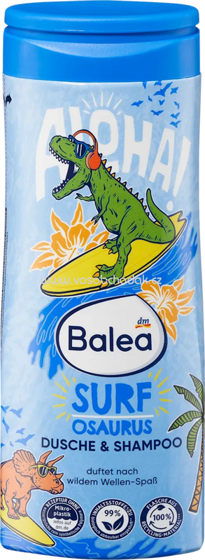 Balea Kinder Dusche & Shampoo 2in1 Surfosaurus, 300 ml