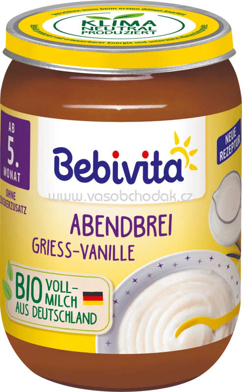 Bebivita Abendbrei Griess-Vanille, ab dem 5. Monat, 190g