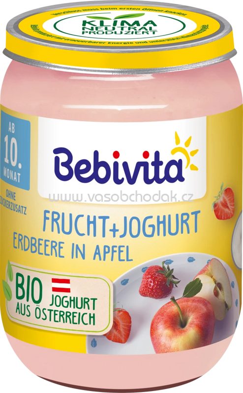 Bebivita Frucht & Joghurt Erdbeere in Apfel, ab dem 10. Monat, 190g
