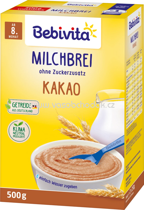 Bebivita Milchbrei Kakao, ab dem 8. Monat, 500g