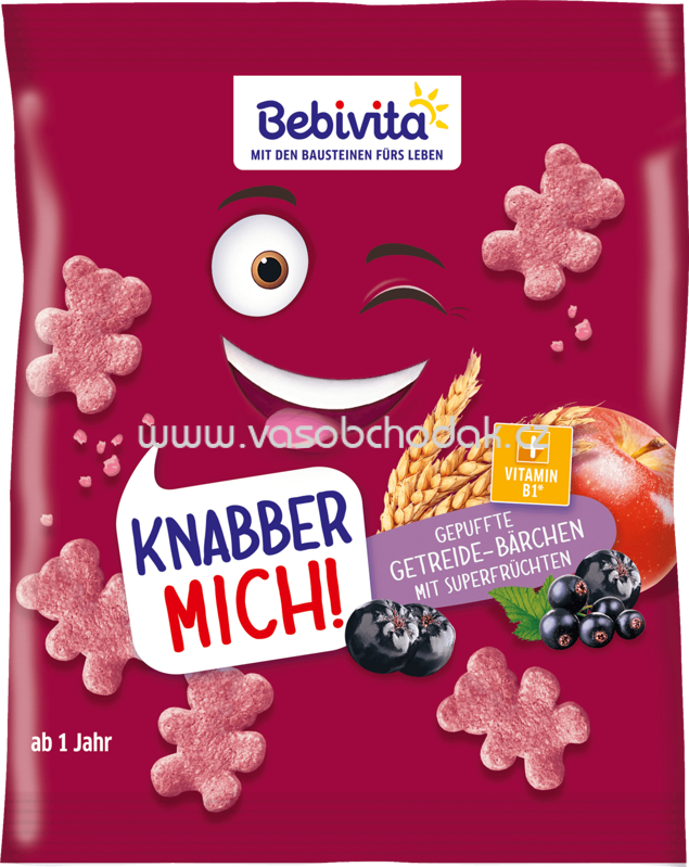 Bebivita KNABBER MICH! Getreide Bärchen mit Superfrüchten, ab 12. Monat, 30g