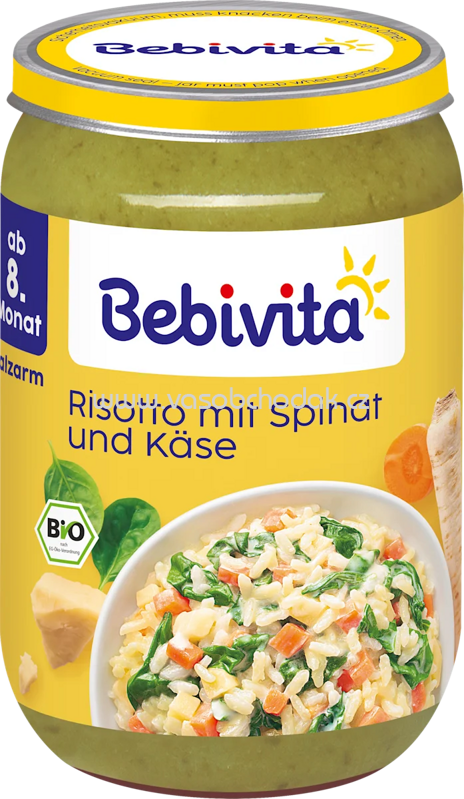 Bebivita Risotto mit Spinat und Käse, ab dem 8. Monat, 220g Bebivita Risotto mit Spinat und Käse, ab dem 8. Monat, 220g