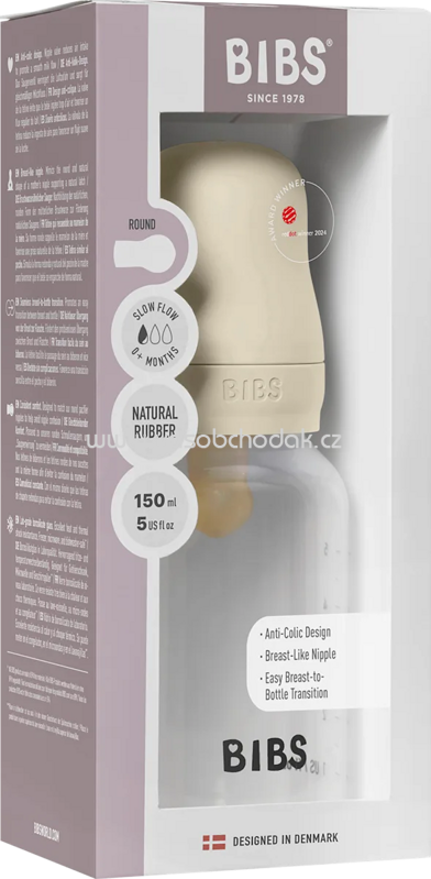 BIBS Babyflasche Latex creme, von Geburt an, 150 ml, 1 St BIBS Babyflasche Latex creme, von Geburt an, 150 ml, 1 St