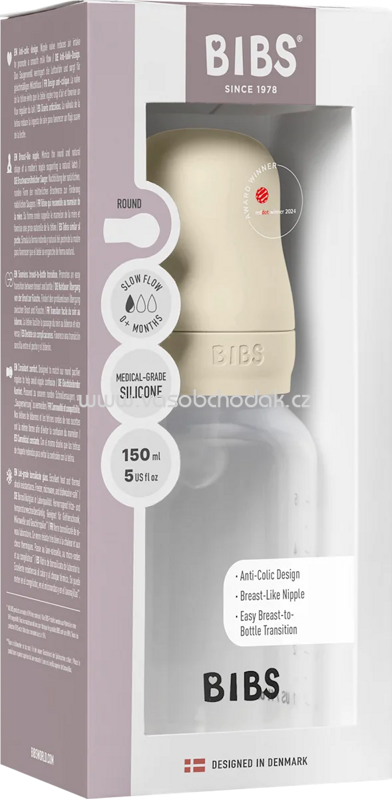 BIBS Babyflasche Silikon creme, von Geburt an, 150 ml, 1 St BIBS Babyflasche Silikon creme, von Geburt an, 150 ml, 1 St