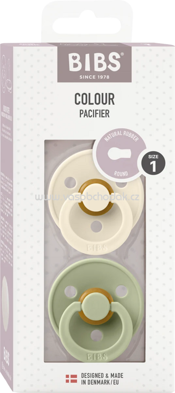 BIBS Schnuller Colour Latex rund, creme/grün, Gr. 1, 0-6 Monate, 2 St BIBS Schnuller Colour Latex rund, creme/grün, Gr. 1, 0-6 Monate, 2 St