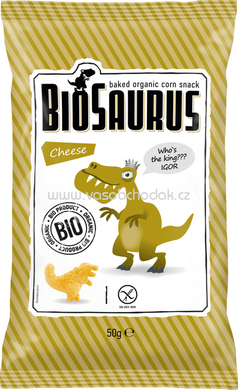 BioSaurus Snack gebackener Bio-Mais Cheese, ab 36 Monat, 50g