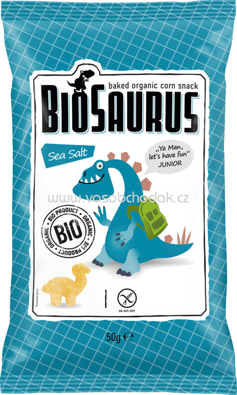 BioSaurus Snack gebackener Bio-Mais Sea Salt, ab 36 Monat, 50g