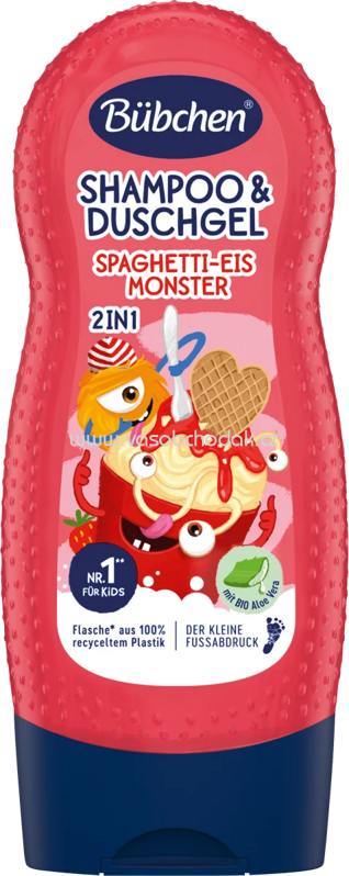 Bübchen Kinder Shampoo & Duschgel 2in1 Spaghetti-Eis Monster, 230 ml Bübchen Kinder Shampoo & Duschgel 2in1 Spaghetti-Eis Monster, 230 ml