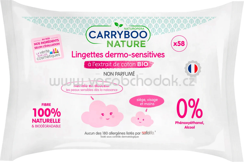 Carryboo Bio-Feuchttücher mit Baumwollextrakt, 58 St Carryboo Bio-Feuchttücher mit Baumwollextrakt, 58 St