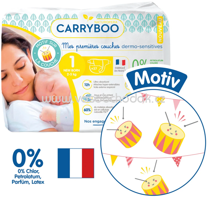 Carryboo Ökowindeln Größe 1 Newborn, 2-5kg, Einzelpack, 27 St