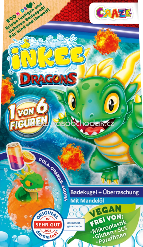 CRAZE Kinder Badezusatz Badebombe Dragons, 1 St