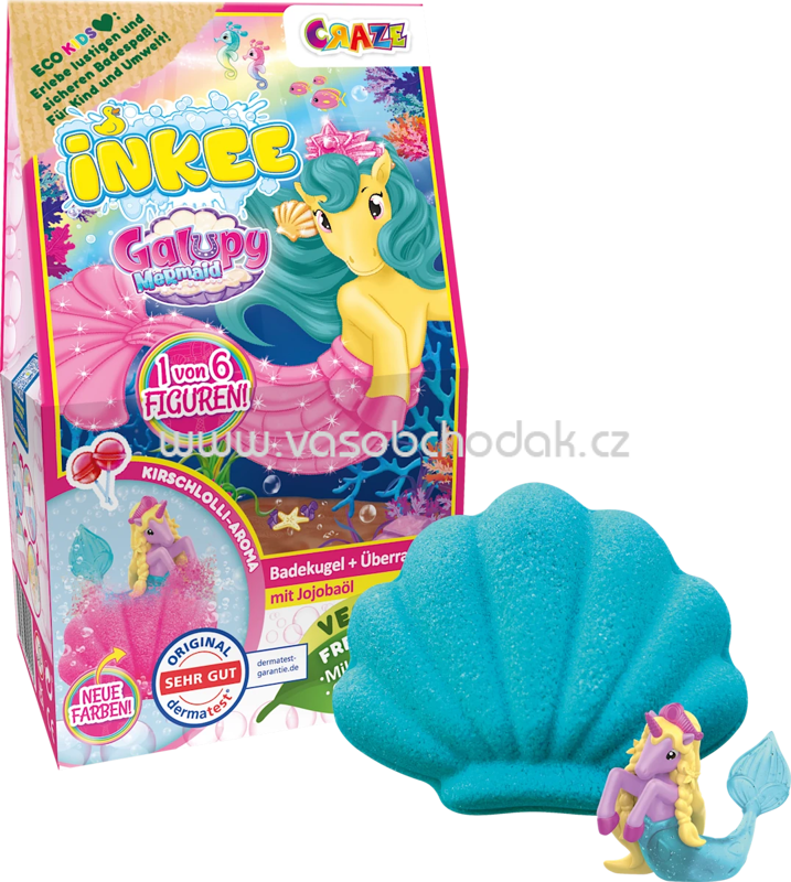 CRAZE Kinder Badezusatz Badebombe Galupy Mermaid, 1 St