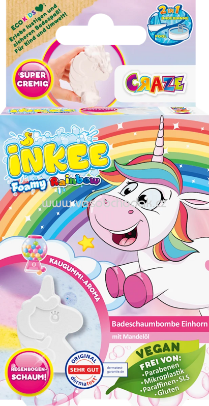 CRAZE Kinder Badezusatz Foamy Rainbow Unicorn, 1 St CRAZE Kinder Badezusatz Foamy Rainbow Unicorn, 1 St