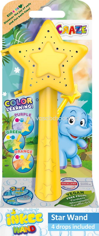 CRAZE Kinder Badezusatz Zauberstab + Badedrops, 1 St