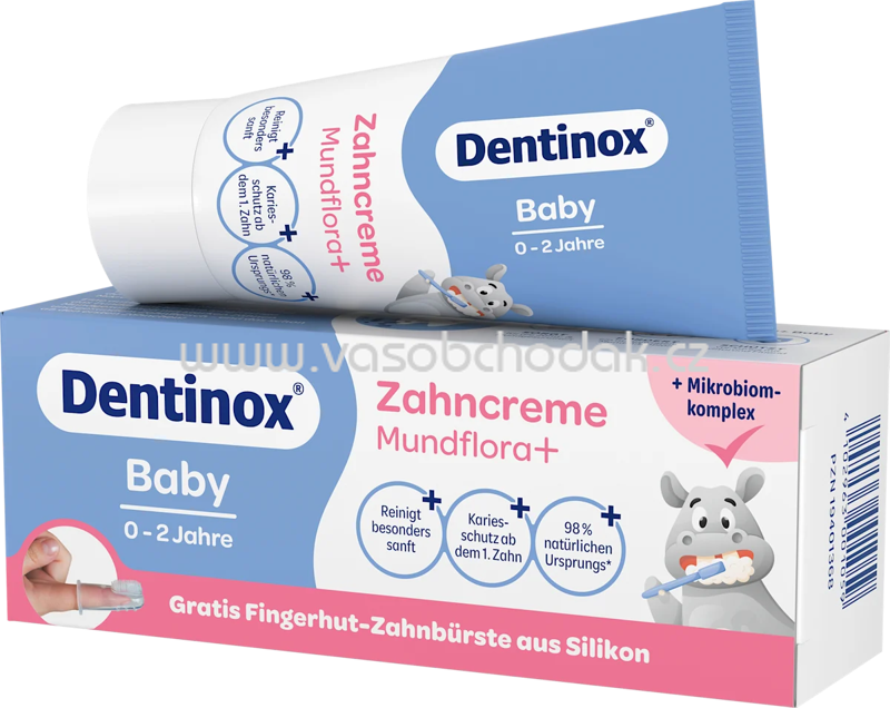 Dentinox Zahnpasta Baby Mundflora+ mit Fingerzahnbürste, 0-2 Jahre, 30 ml Dentinox Zahnpasta Baby Mundflora+ mit Fingerzahnbürste, 0-2 Jahre, 30 ml