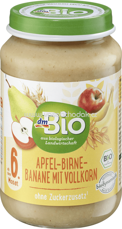 dmBio Apfel-Birne-Banane mit Vollkorn, ab dem 6. Monat, 190g