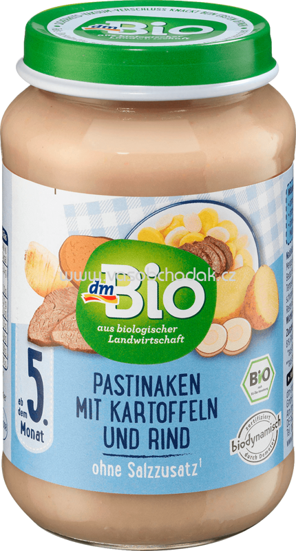 dmBio Pastinaken mit Kartoffeln und Rind, nach dem 5. Monat, 190g