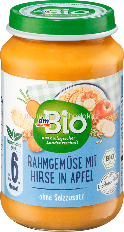 dmBio Rahmgemüse mit Hirse in Apfel, ab 6. Monat, 190g