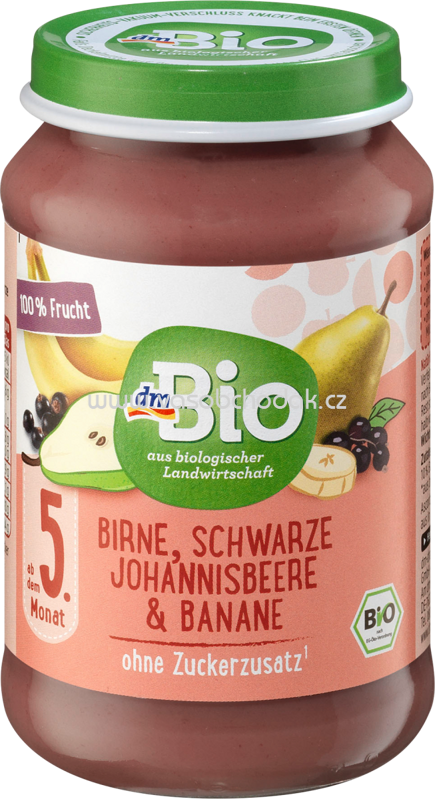 dmBio Birne-Schwarze Johannisbeere mit Banane, nach dem 5. Monat, 190g