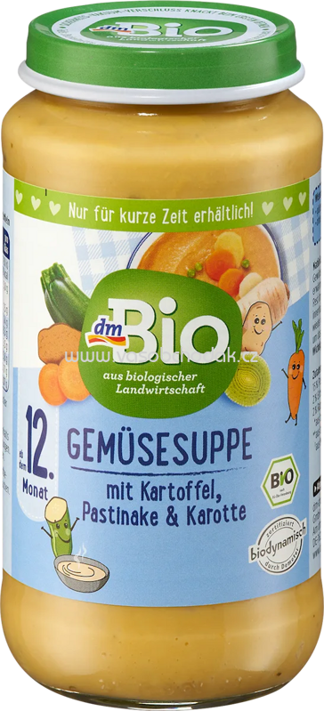 dmBio Gemüse Suppe mit Kartoffel, Pastinake und Karotte, ab dem 12.Monat, 250g