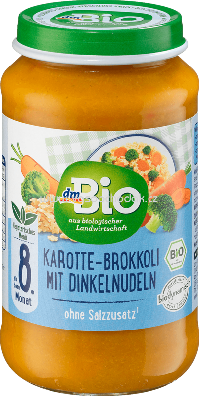 dmBio Karotte-Brokkoli mit Dinkelnudeln, ab dem 8. Monat, 220g