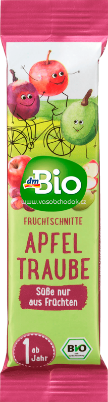 dmBio Fruchtriegel Apfel-Traube, ab 1 Jahr, 25g dmBio Fruchtriegel Apfel-Traube, ab 1 Jahr, 25g