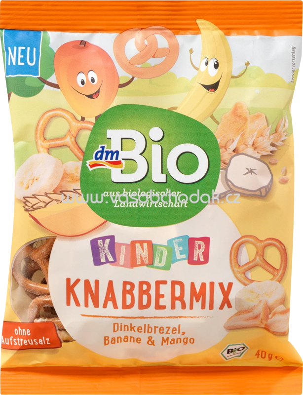 dmBio Kinder Knabbermix Dinkelbrezel Banane & Mango, ab 3 Jahren, 40g