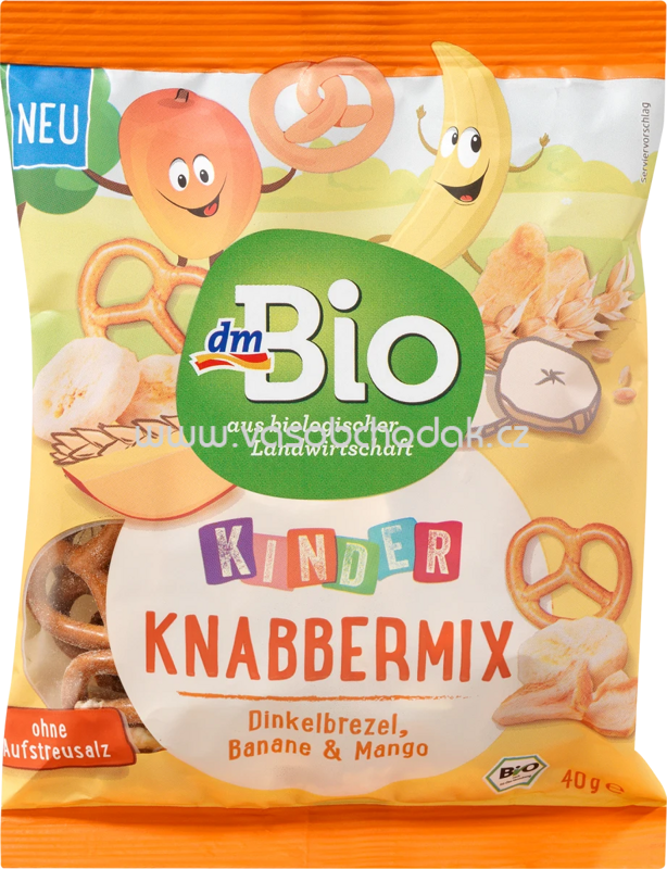 dmBio Kinder Knabbermix Dinkelbrezel Banane & Mango, ab 3 Jahren, 40g dmBio Kinder Knabbermix Dinkelbrezel Banane & Mango, ab 3 Jahren, 40g