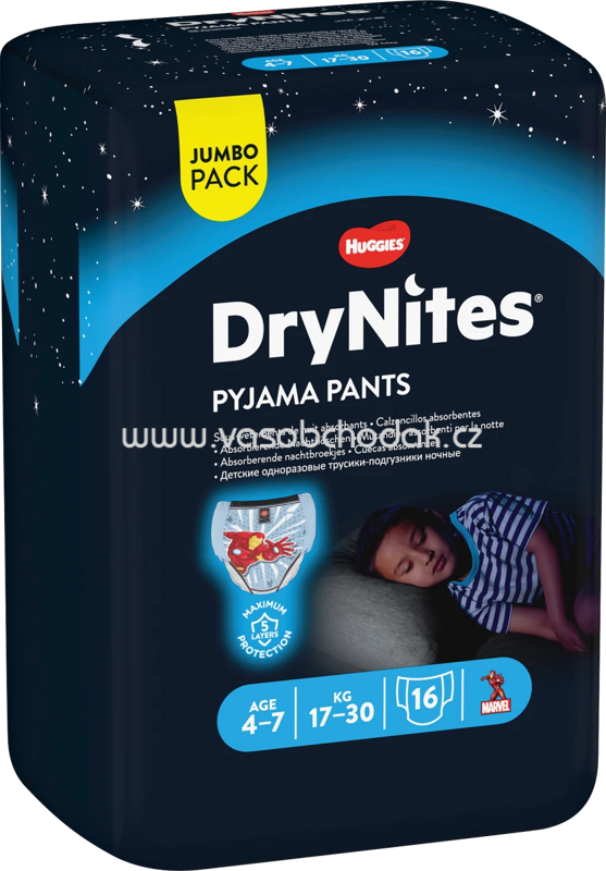 DryNites Pyjama Pants Jungen 4-7 Jahre, Jumbopack, 16 St