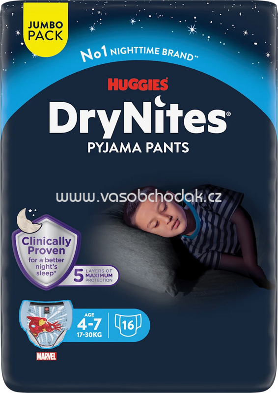 DryNites Pyjama Pants Jungen 4-7 Jahre, Jumbopack, 16 St