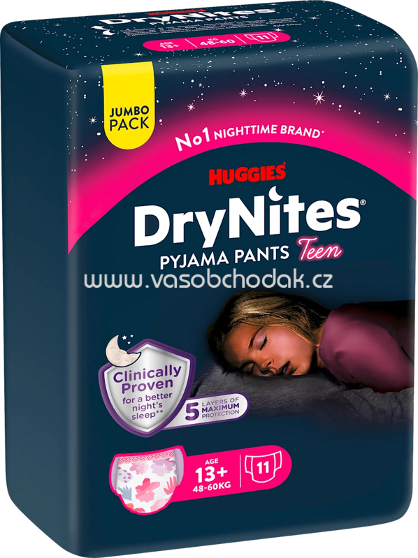 DryNites Pyjama Pants Mädchen 13+ Jahre, 11 St