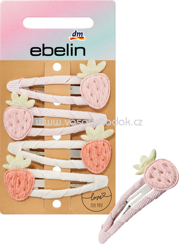 ebelin Haarclips Erdbeeren, 4 St ebelin Haarclips Erdbeeren, 4 St