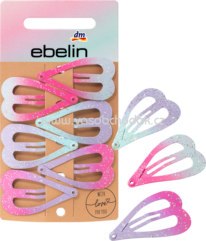 ebelin Haarclips Herzchen, 6 St