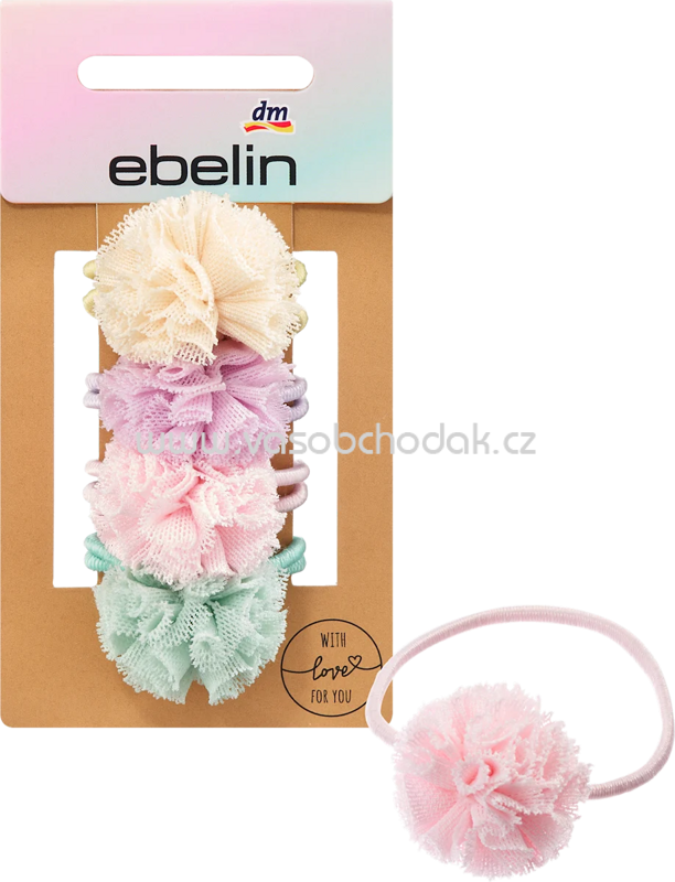 ebelin Haargummis Pompom, 4 St ebelin Haargummis Pompom, 4 St