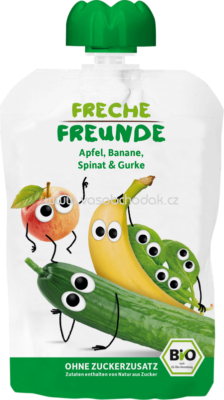 Freche Freunde Quetschbeutel Apfel, Banane, Spinat & Gurke, ab 12. Monat, 100g