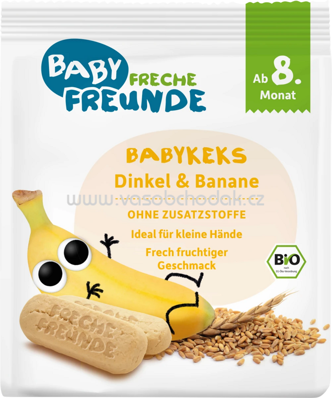 Freche Freunde Babykekse Dinkel & Banane, ab dem 8. Monat, 100g Freche Freunde Babykekse Dinkel & Banane, ab dem 8. Monat, 100g