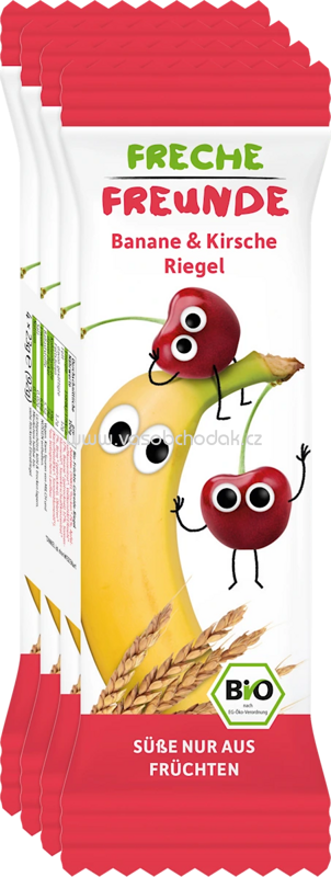 Freche Freunde Fruchtriegel Banane & Kirsche, ab 1 Jahr, 4x23g, 92g Freche Freunde Fruchtriegel Banane & Kirsche, ab 1 Jahr, 4x23g, 92g