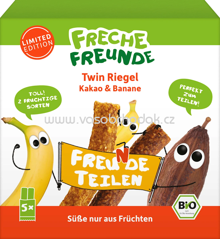 Freche Freunde Fruchtriegel Kakao & Banane, 5x23g, 115g Freche Freunde Fruchtriegel Kakao & Banane, 5x23g, 115g