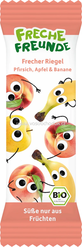 Freche Freunde Fruchtriegel Pfirsich, Apfel & Banane, ab 3 Jahren, 21g Freche Freunde Fruchtriegel Pfirsich, Apfel & Banane, ab 3 Jahren, 21g