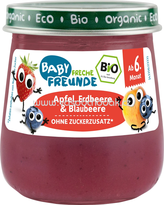 Freche Freunde Apfel, Erdbeere & Blaubeere, ab dem 6. Monat, 120g