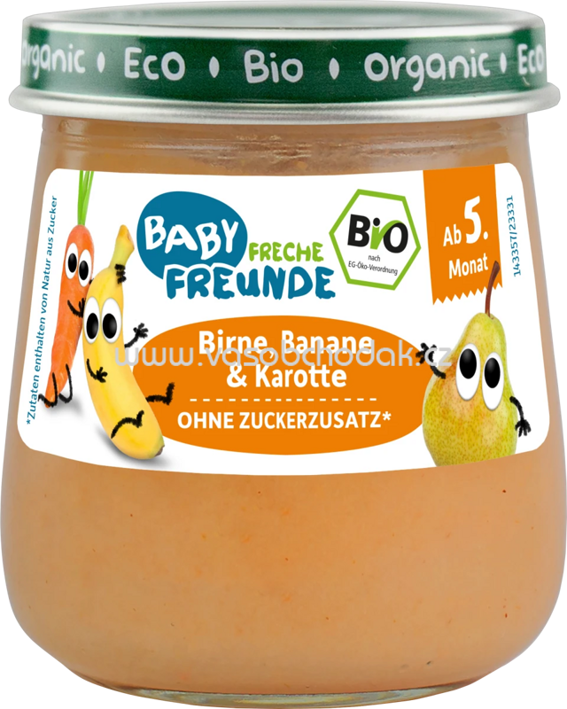 Freche Freunde Birne, Banane & Karotte, ab dem 5. Monat, 120g Freche Freunde Birne, Banane & Karotte, ab dem 5. Monat, 120g