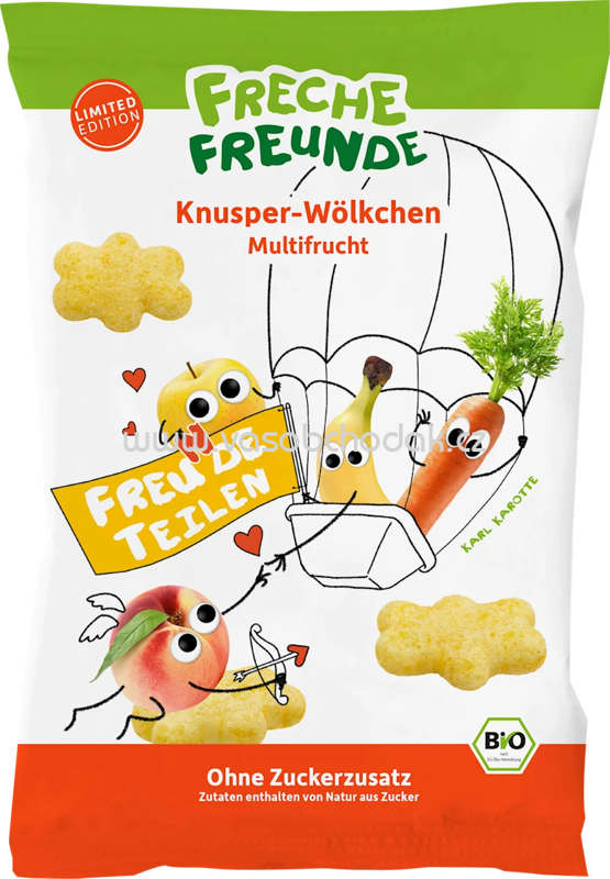 Freche Freunde Kindersnack Knusper-Wölkchen Multifrucht, ab 1 Jahr, 50g