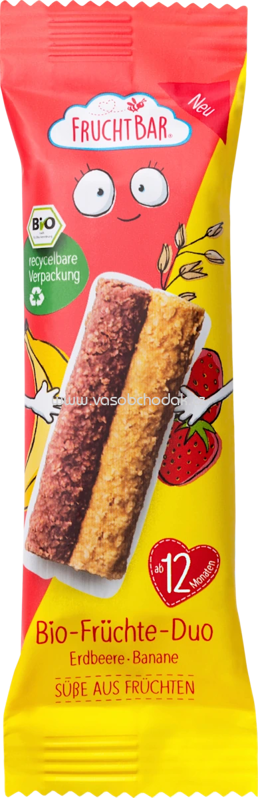 FruchtBar Fruchtriegel Bio Früchte Duo Erdbeere-Banane, ab 12. Monaten, 27g FruchtBar Fruchtriegel Bio Früchte Duo Erdbeere-Banane, ab 12. Monaten, 27g