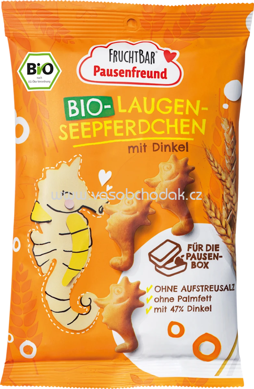 FruchtBar Bio Laugen Seepferdchen mit Dinkel, ab 3 Jahren, 90g FruchtBar Bio Laugen Seepferdchen mit Dinkel, ab 3 Jahren, 90g
