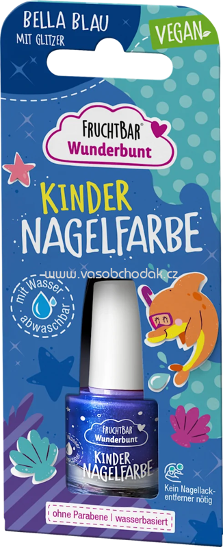 FruchtBar Kindernagelfarbe Bella Blau mit Glitzer, 1 St FruchtBar Kindernagelfarbe Bella Blau mit Glitzer, 1 St